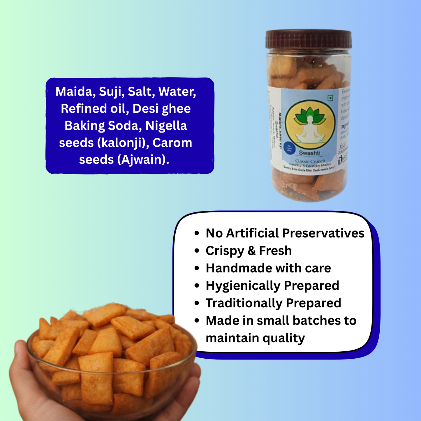 Classic crunch Mathri | Crispy Hand-made  Indian Snack